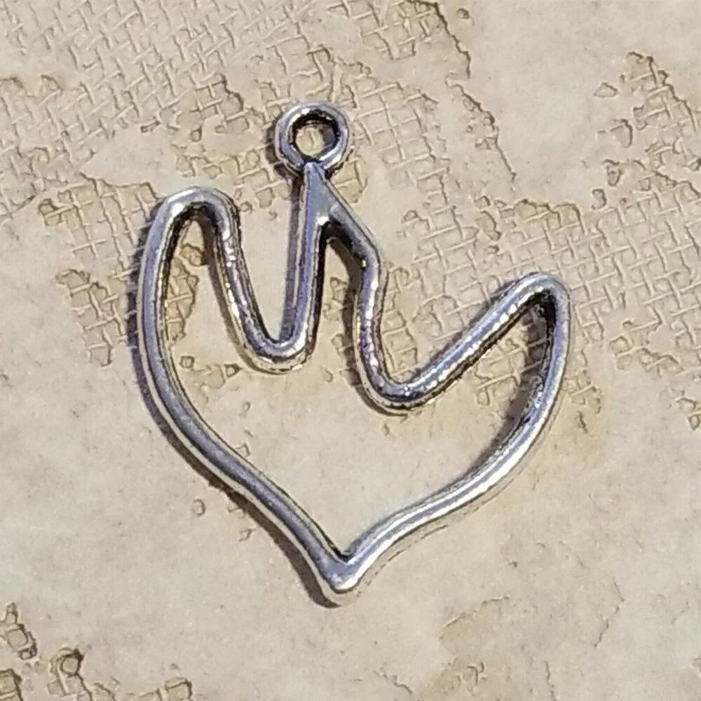 10 Antiqued Silver Pewter Dove of Peace Cutout 19x18mm Drops Charms